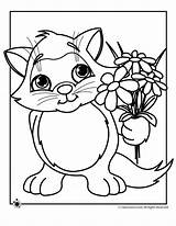 Coloring Spring Pages Kitten Color Printable Cute Baby Animals Kids Animal Print Kindergarten Sheets Cat Summer Flower Armstrong Louis Hummingbird sketch template