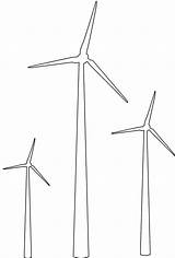 Wind Outline Turbines Silhouettes Silhouette Pages Vector Coloring sketch template