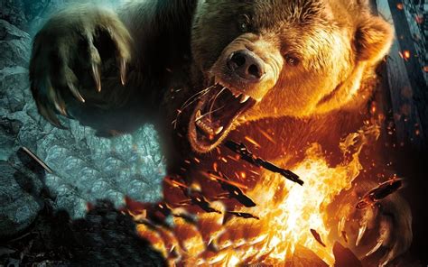 angry bear illustration bears fire artwork creature p