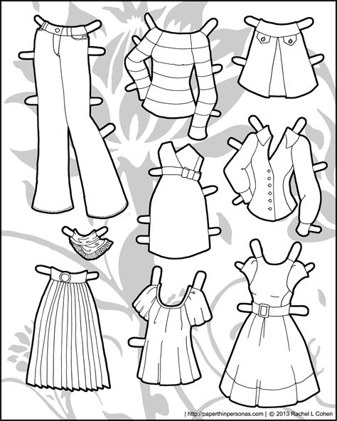 printable paper dolls  clothes poppets  spring time