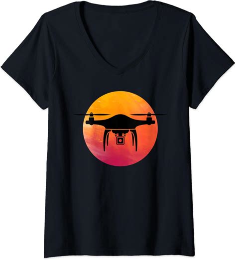 womens drone shirt drone sunset drone pilot gift flying drone  neck  shirt amazoncouk fashion