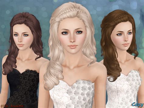 roulette hairstyle set  cazy   sims resource sims  hairs