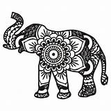 Coloring Elephant Mandala Pages Print sketch template