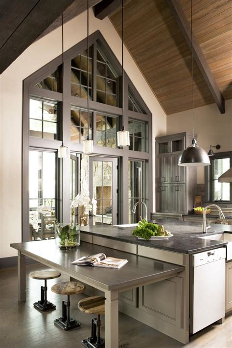 transitional kitchen  cathedral ceiling hgtv