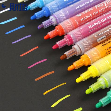 colors diy creative acrylic pens mild liner acrylic painter marker waterproof paint marker