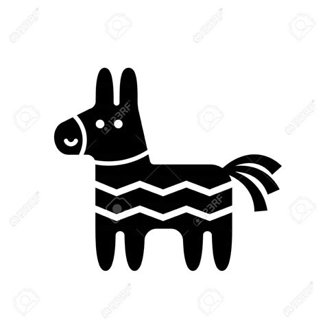 detail pinata flat donkey silhouette icon clipart image isolated