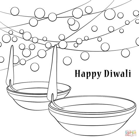 diwali lamp coloring pages happy diwali coloring pages kids