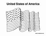 Flag Usa States United Coloring Waving Pages America American Colormegood Flags sketch template