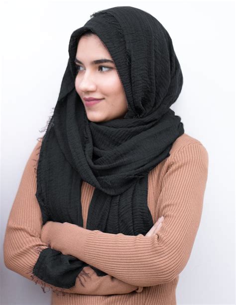 Black Crinkle Hijab Um Anas Islamic Clothing Hijabs