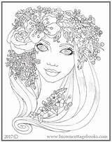 Coloring Maiden Brown Annie источник Flower sketch template