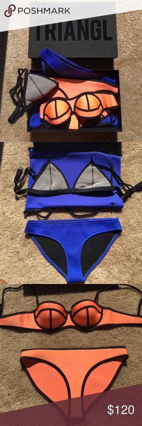 Set Of 2 Triangl Neoprene Bikinis With Box And Bag Neoprene Bikini