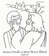 Coloring Sick Jesus Heals Library Man Blind sketch template