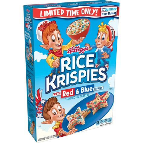 kelloggs rice krispies breakfast cereal original  red  blue