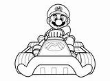 Mario Kart Coloring Kids Color Print Pages Simple Characters sketch template