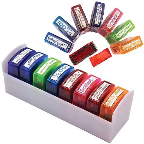 Buy Lexonix Self Inking Teacher Stamp Set 8pcs For Grading Classroom