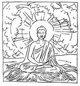 Meditating Bodhi Buddhist Buddhism Buddhismo sketch template