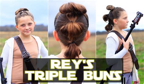 Rey S Triple Buns Star Wars Hairstyles The Force