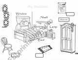 Bedroom Worksheet Worksheets Esl House Preview Vocabulary sketch template