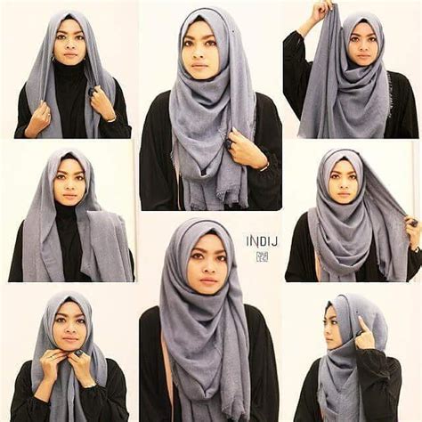 tutorial hijab segiempat panjang tutorial hijab cara memakai jilbab