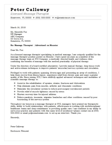 sample cover letter  physical therapist collection letter template