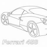 Coloring Ferrari sketch template