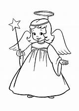 Angel Coloring Pages Christmas sketch template