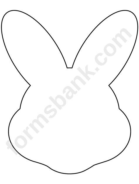 white easter bunny face template printable
