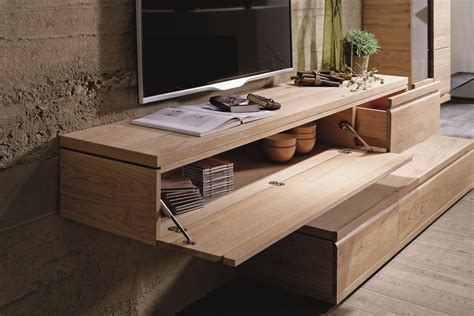 meuble tv noyer design en bois massif