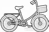 Bicycle Clipart Outline Kids Basket Transportation Transparent Background Available sketch template
