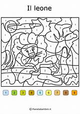Colora Conta Colorare Numeri Disegni Pianetabambini Bambini Colori Giochi Scuola Adulti Leone Difficili Tanti Modello sketch template