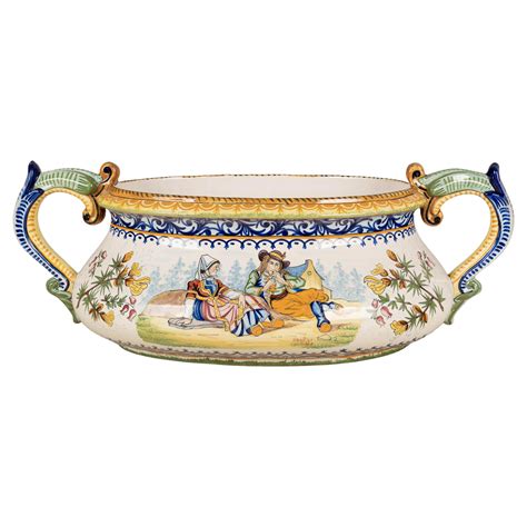 french henriot quimper faience butter dish  sale  stdibs