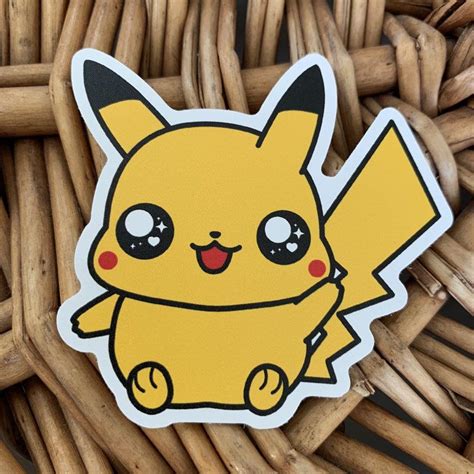 pikachu vinyl sticker pokemon pokemon sticker laptop etsy   pokemon stickers