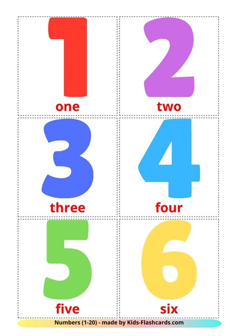 numbers   flashcards  english words