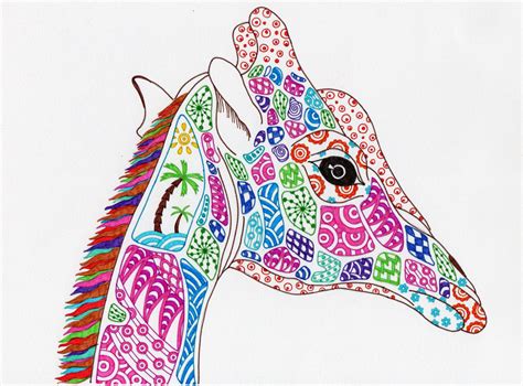 coloring pages giraffe zentangle  svg design file