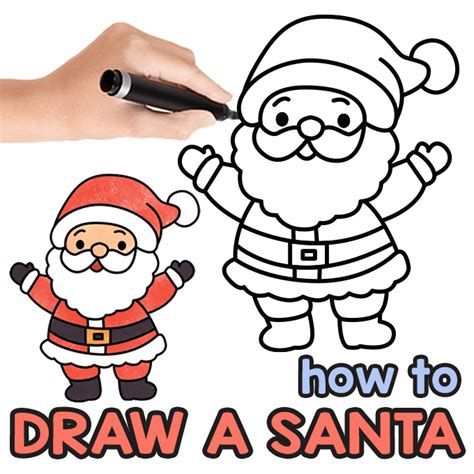 learn   draw  santa claus step  step drawing tutorial