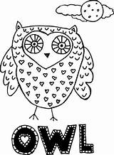 Owl Coloring Ovo Doodle Template sketch template