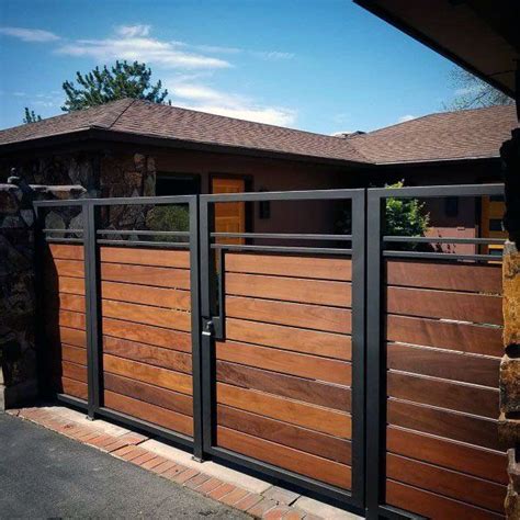 wooden gate ideas  elevate  homes aesthetics modern fence design house main gates