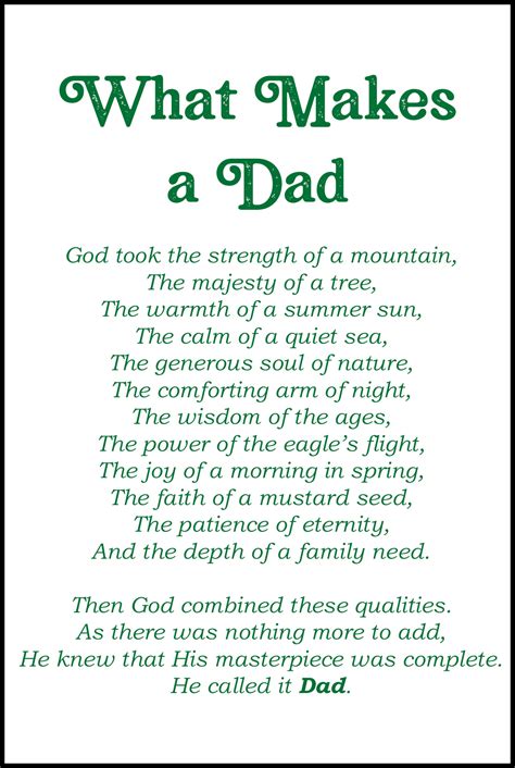 Printable Fathers Day Poems