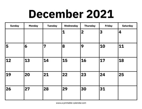 december  calendars printable calendar