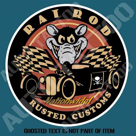 Rat Rod Rusted Customs Decal Sticker For Mancave Rod Hot