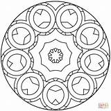 Coloring Mandala Pages Simple Abstract Printable Supercoloring sketch template