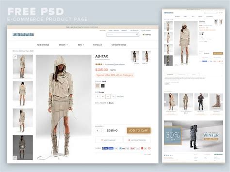 ecommerce product page template  psd  psd
