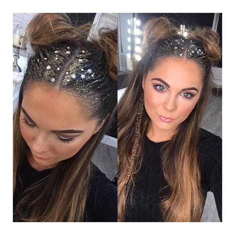 glitter roots hair trend music festival hairstyles teen vogue