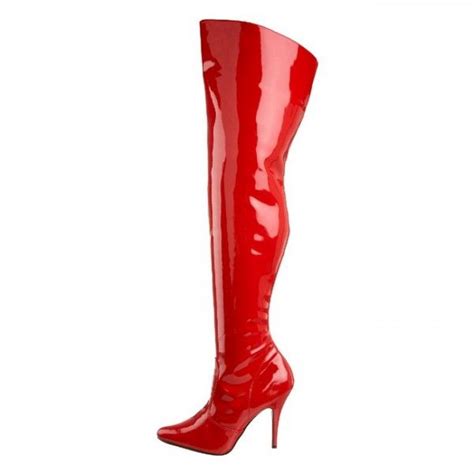 Red Patent Leather Long Boots Thigh High Boots Boots Long Leather
