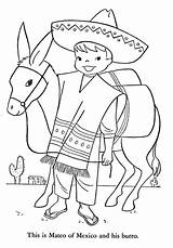 Coloriage Mexican Poncho Amerique Charro 1954 Colorier Amérique Embroidery Qisforquilter Sombrero sketch template