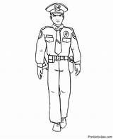 Police Coloring Officer Pages Uniform Policeman Colouring Print Drawing Color Kids Clipart Navy Job Jobs Office Coloringtop Popular sketch template