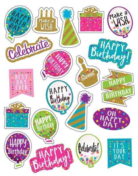 confetti happy birthday stickers tcr teacher created resources