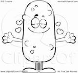 Pickle Coloring Mascot Loving Cartoon Outlined Vector Thoman Cory Pages Colouring Sketch Clipart Royalty Template sketch template