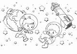 Astronaut Coloring Pages Kleurplaten Mandala Astronauts Thema Ruimte Kiezen Bord Wonder sketch template