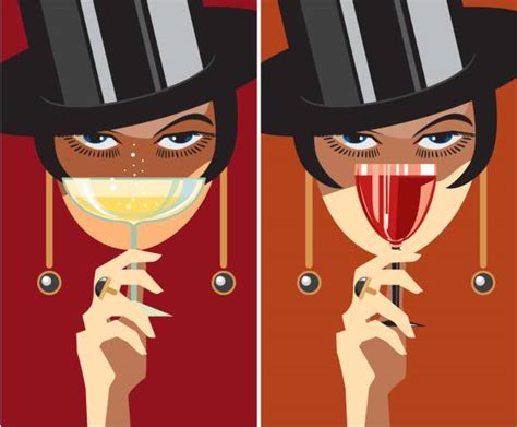 Woman Drinking Wine Illustrations Royalty Free Vector